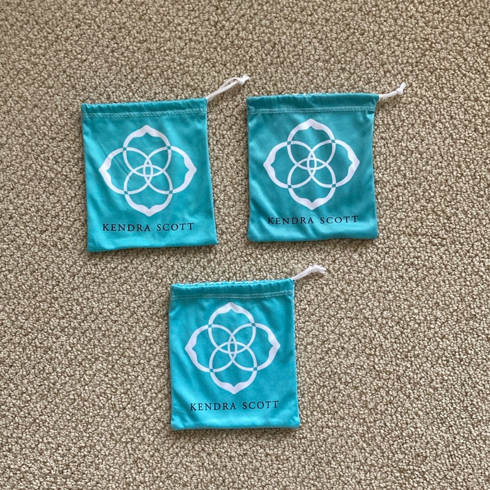 Kendra Scott Dust Bags Jewelry Bag Set of Three Small Like New Blue White